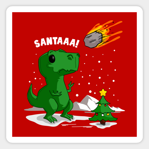 Dinosaur meets Christmas Magnet by My Happy-Design